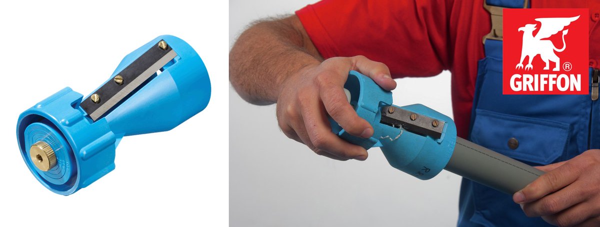 Griffon Chamfering Tool for plastic pipes of PVC, PVC-C, ABS, PP and PE.
Creates a chamfered edge to pipe of 15°
Suitable for diameters 16 ≤ 63mm.
geoquipwatersolutions.com/griffon-chamfe…