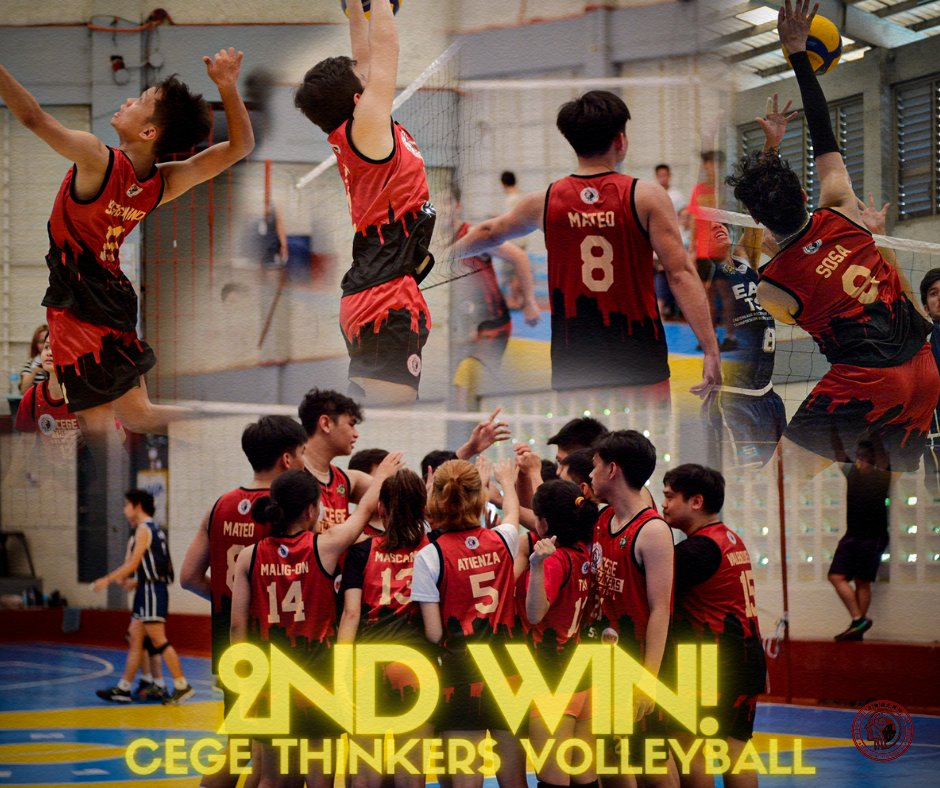 CEGEThinkers's tweet photo. 𝐁𝐀𝐂𝐎𝐍 𝐊𝐄𝐄𝐏 𝐎𝐍 𝐂𝐎𝐌𝐈𝐍'

With our priced volleyball team SMASHING AND WINNING ALL DAY LONG. Challengers better watch out for CEGE Thinkers 𝐕𝐎𝐋𝐋𝐄𝐘𝐁𝐀𝐋𝐋 𝐖𝐑𝐄𝐂𝐊 𝐓𝐄𝐀𝐌.

Pubmat by: Ivan Naval
Caption by: Ariston Pelayo https://t.co/DH1gvgRO9r