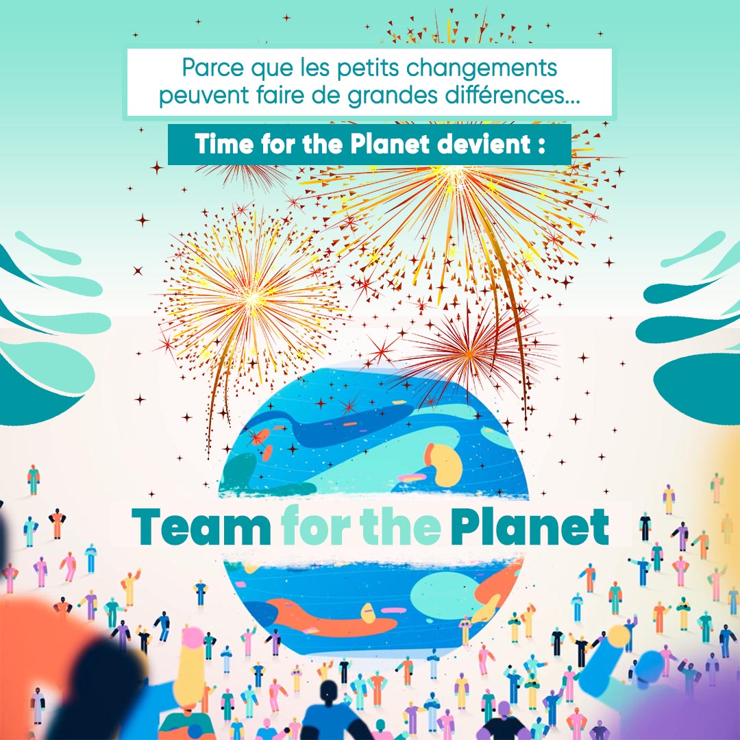 C’est donc officiel : nous sommes maintenant “Team for the Planet”, une immense équipe dédiée à l’action mondiale contre le changement climatique ! Merci pour votre énergie et votre aide ! Sans elle, rien ne serait possible ! Toute la team TFTP (vous avez saisi la blague ?)💚