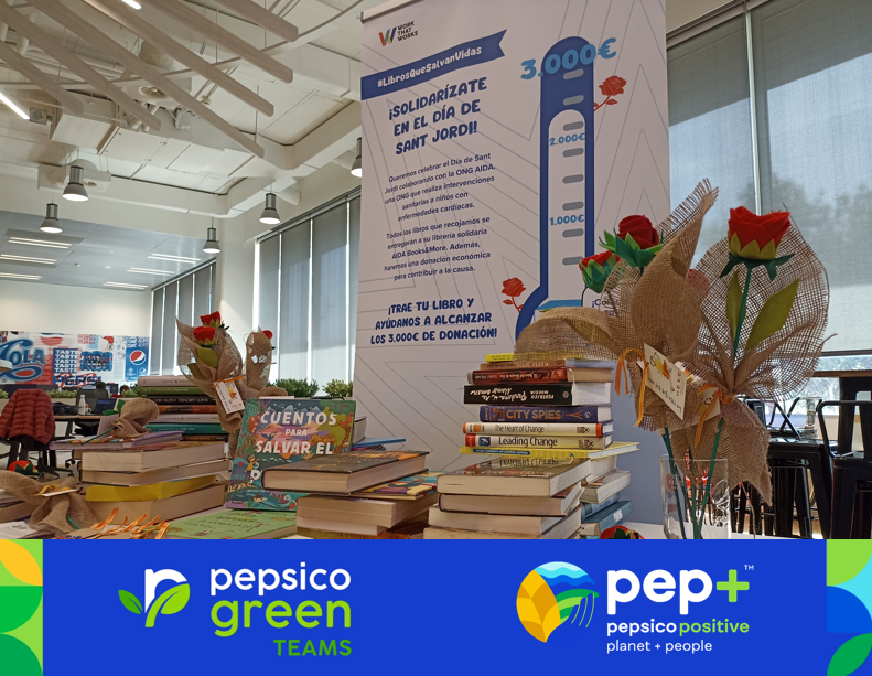 PepsiCo_ESP's tweet photo. Esta semana y con motivo del #DiadelLibro2023 hemos estado recaudando libros en nuestras oficinas con la ayuda de nuestros voluntarios #GreenTeams y en beneficio de la @ONGAIDAyBooks.📚
¡Gracias a todos los empleados/as que habéis contribuido con un libro! 👏🏼
#PepsiCoPositive https://t.co/K02l08D3hV