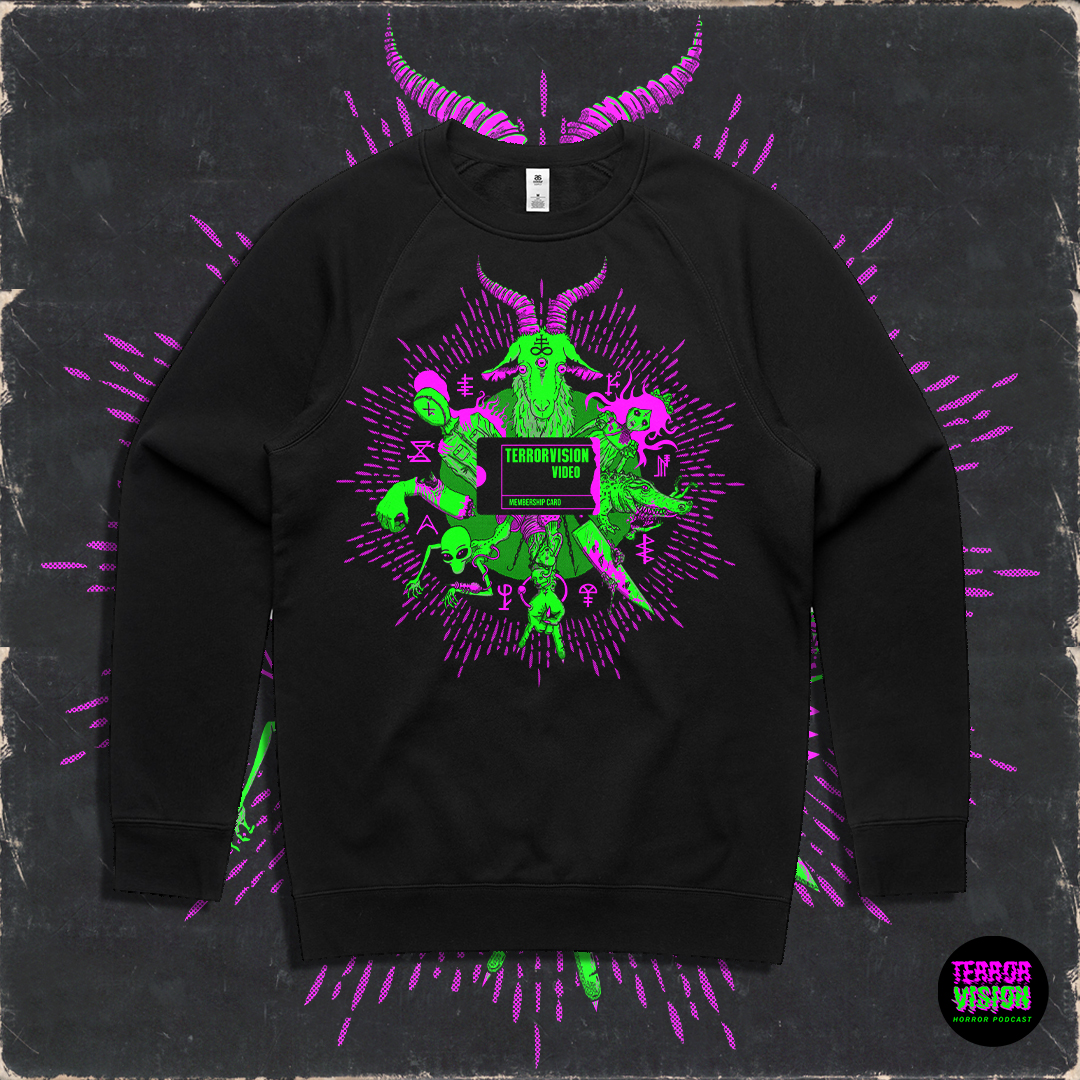 terrorvisionpc's tweet photo. Don't forget to pick up your crew neck ($65) and tee ($35) from our booth at the Adelaide Comic &amp; Toy Fair THIS SUNDAY!
#Adelaide #HorrorCommunity https://t.co/vntachX45K