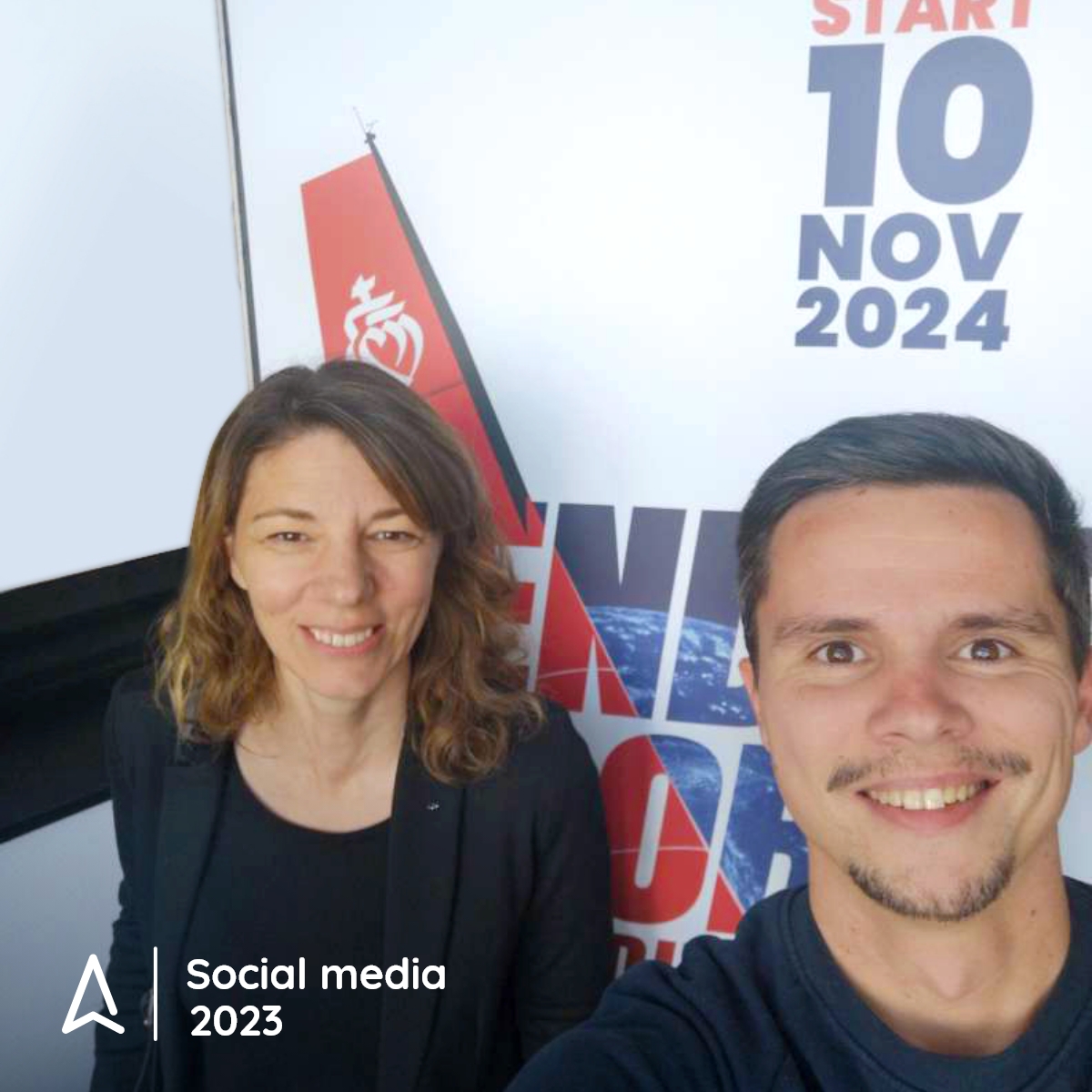 Aurélie et Alexandre de notre pôle Social Media, étaient hier à Lorient pour une rencontre avec les skippers et leurs équipes en vue de l’édition 2024 du <a href="/VendeeGlobe/">Vendée Globe</a>. L’objectif : ré-échanger sur l’intérêt et les effets de levier des réseaux sociaux. ⛵