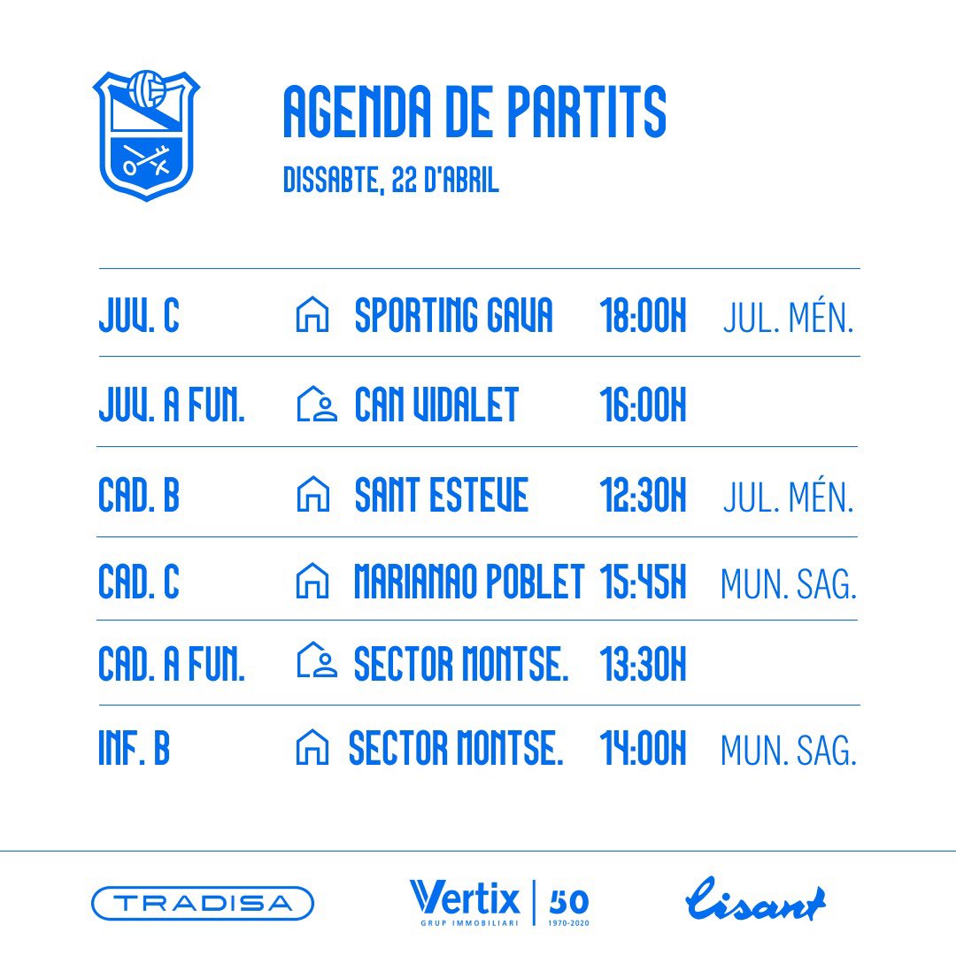 aeprat1945's tweet photo. 🗓AGENDA DE PARTITS

💪Els partits del 22 i 23 d’abril de la base masculina‼️

*els partits queden subjectes a possibles canvis

(1/2)

#vertix
#sompotablava🐔 https://t.co/weKA0vzdIw
