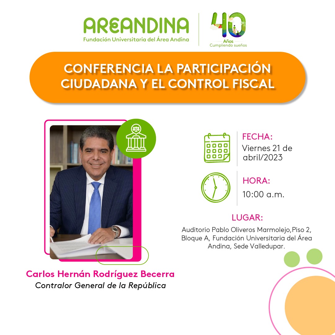 CsirCesar's tweet photo. Hoy estará en la Fundación Universitaria del Área Andina el Contralor General de la República Carlos Hernan Rodríguez con anuncios de gran interés para el César. https://t.co/DH0AHsu8Rd