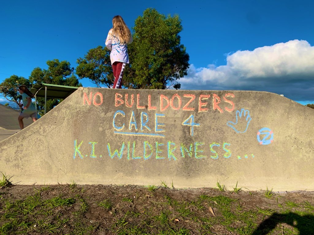 DemOnTheStreets's tweet photo. @GretaThunberg @vivianharris45 DOTS Climate Strike Week 4 …

“No Bulldozers. Care for Kangaroo Island Wilderness”

🟢#ClimateChalk
Join the #dots … ✊🏽🖐️ https://t.co/cJIcL3pRHN
