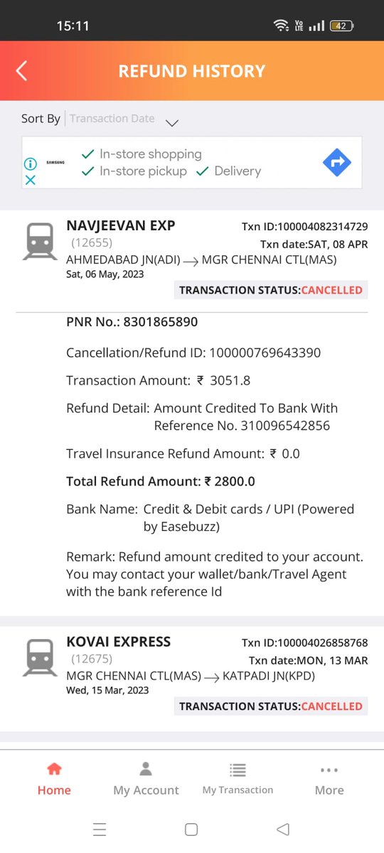 @IndianRailMedia  @IRCTCofficial @Easebuzz this ticket I booked from phone pay I scanned @Easebuzz  scanner in payment option of IRCTC when I cancelled my ticket I didn't got refund to my bank or phone pay