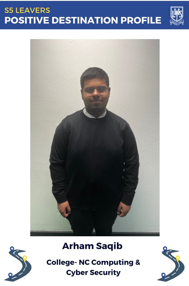 S6LHSYTold's tweet photo. Well done to Arham who has received unconditional offers from college and will be starting a Computing and Cyber Security course in August! 💻⌨️📱🤩 https://t.co/RipDFl0Y8X