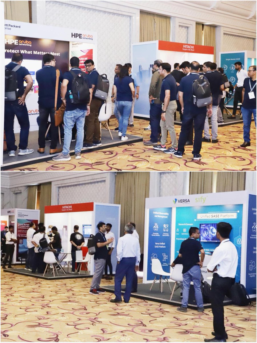 sifytech's tweet photo. Our OEM Partners: @ArubaNetworks, @versanetworks, @GoogleIndia, @CrestronFlex, @HitachiGlobal, @Fortinet, @Cisco, and @Azure had set up booths at the Sify Annual Summit 2023 to showcase their solutions.
@sifytech
#digitalatcore #digitaltransformation #partnership #sas2023 https://t.co/K6ql3NYUuK