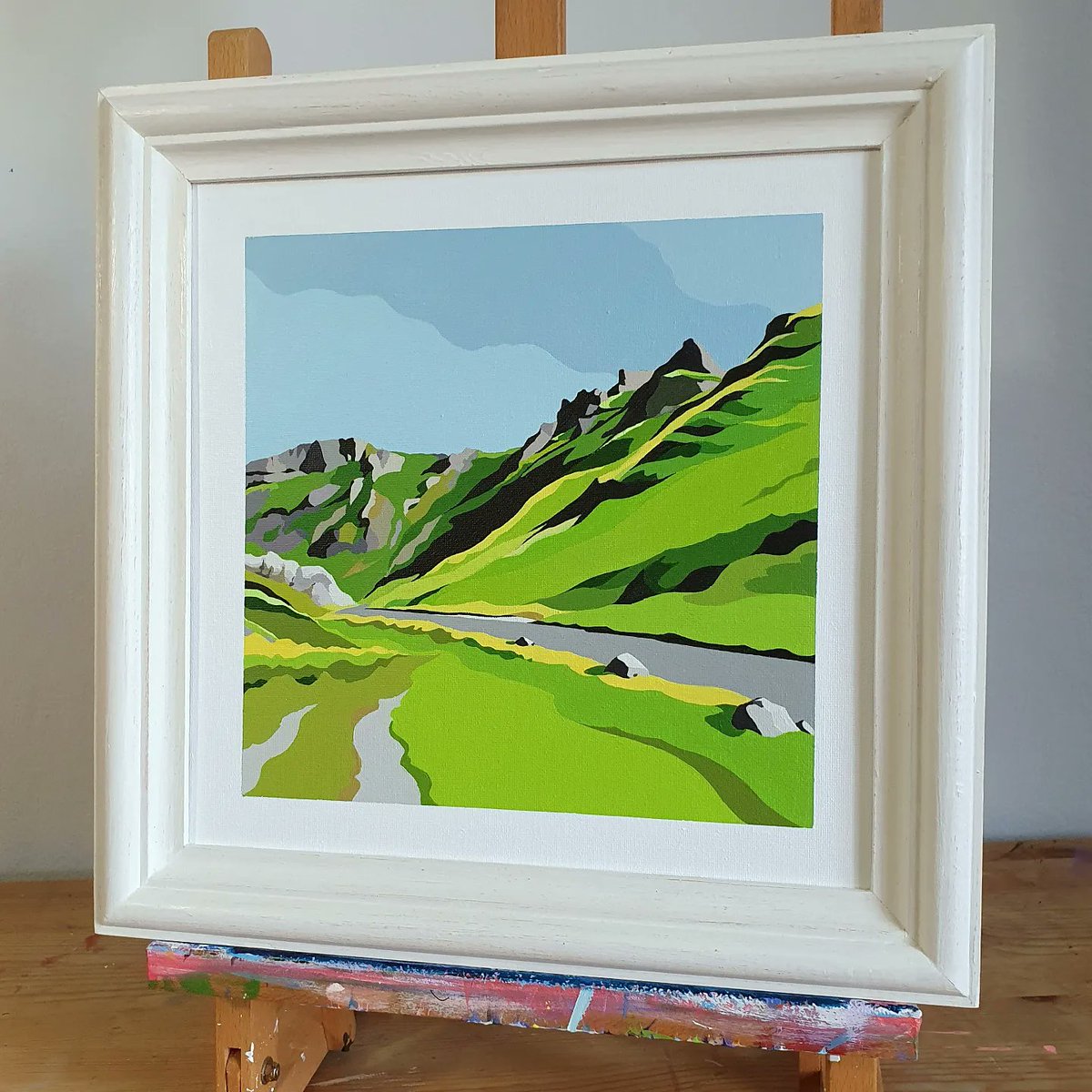 slscottartist's tweet photo. Just working on a collection of small original paintings for @GreenWalkAC next weekend 
Here's one of Winnats Pass, Castleton 
Acrylic on board framed 36x36 cm

#landscapepainting   #Derbyshire  #castleton #winnatspass https://t.co/SKh4Wh0bUQ