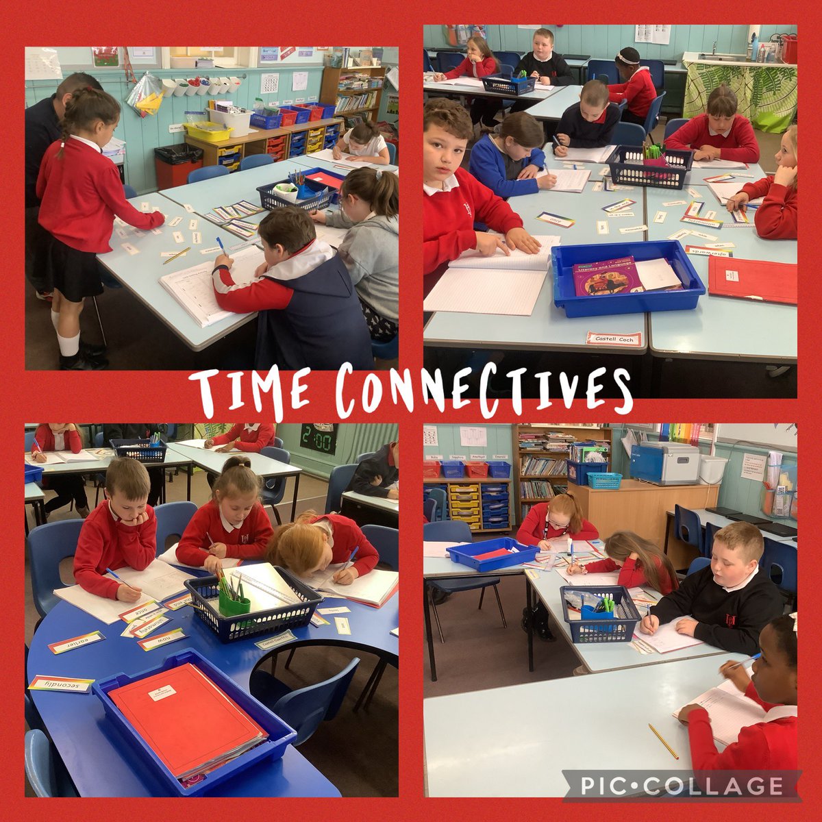 Holtonprimary's tweet photo. #HPSYr4 have been busy recognising and using time connectives brilliantly. Anhygoel! ✍️ #HPSLanguage https://t.co/7pmT0aElXC
