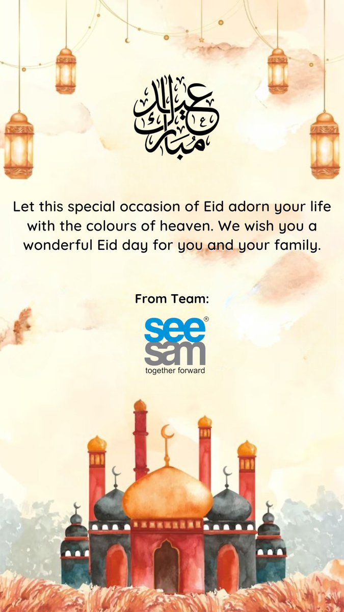SeeSamSolution's tweet image. Let this special occasion of Eid adorn your life with the colours of heaven!!!

Team SeeSam Solutions wish you a Vibrant &amp;amp; Blissful Eid ul Fitr!��

#SeeSamSolutions #togetherforward #solutionsproviders #Eid #EidulFitr2023