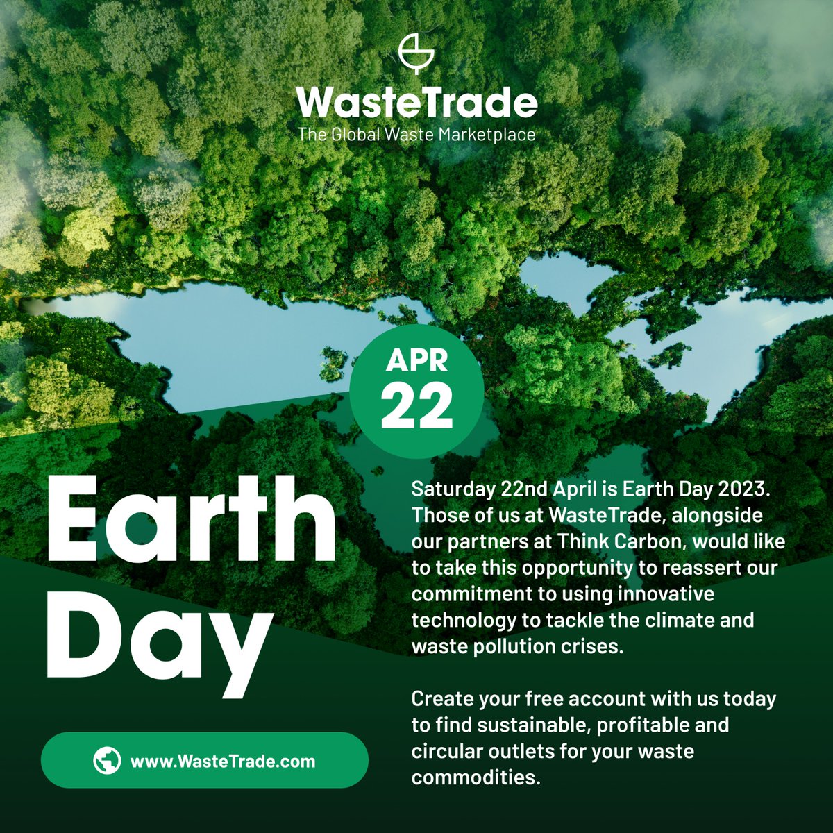 Wastetrade (@wastetrade) on Twitter photo Saturday 22nd April, Earth Day 2023
Alongside <a href="/ThinkCarbon1/">ThinkCarbon</a>, WasteTrade was founded to tackle the waste pollution crisis and reduce global carbon emissions.
WasteTrade.com today.
#EarthDay #EarthDay2023 #Environment #Waste #WasteManagement #Plastic #PlasticPollution Saturday 22nd April, Earth Day 2023
Alongside <a href="/ThinkCarbon1/">ThinkCarbon</a>, WasteTrade was founded to tackle the waste pollution crisis and reduce global carbon emissions.
WasteTrade.com today.
#EarthDay #EarthDay2023 #Environment #Waste #WasteManagement #Plastic #PlasticPollution