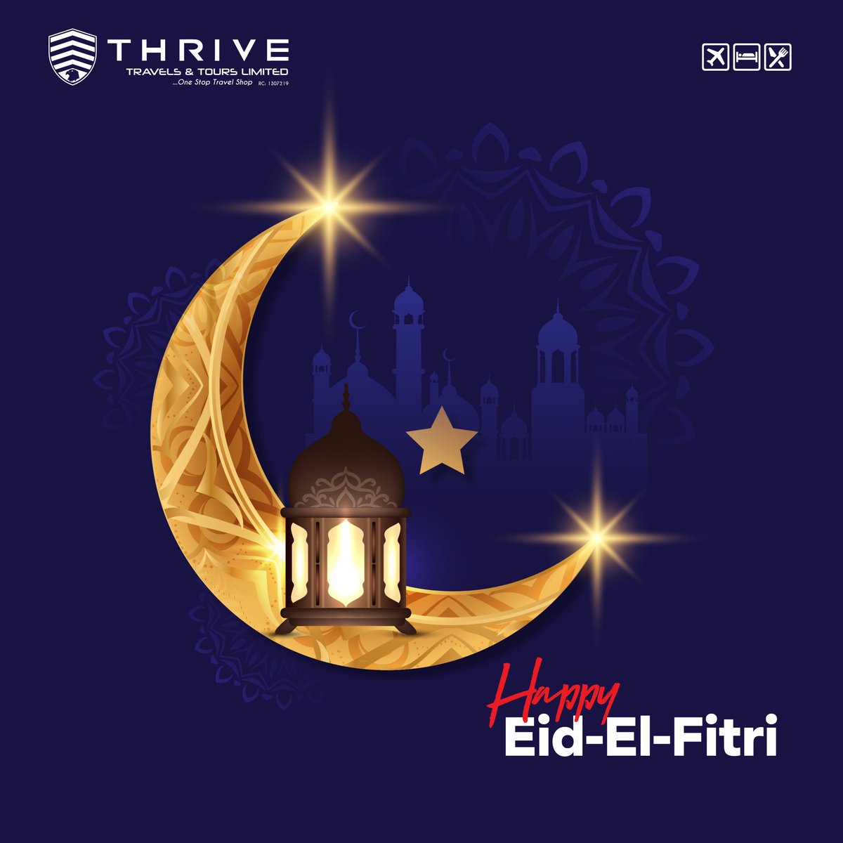 May Allah open doors of success and bless you and your family today and always.

Happy Eid-El-Fitri.
.
#thrivetravelsandtours #eid #eidelfitri #celebration #travels