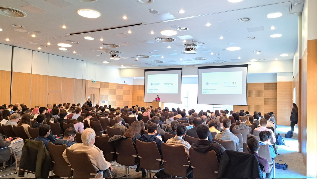 Packed room to hear inspiring #keynote speaker <a href="/susan_scurlock/">Susan Scurlock</a> from <a href="/primaryengineer/">Primary Engineer</a> talking about #STEM #Outreach at <a href="/SchoolOfEng_UoE/">School of Engineering</a> #PGRconference2023