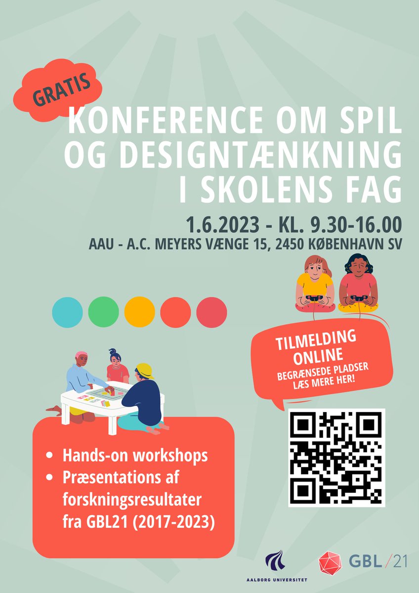 En helt og aldeles GRATIS konference om spil og designtænkning. Det bliver giga spændende! Kom og vær med :-)))