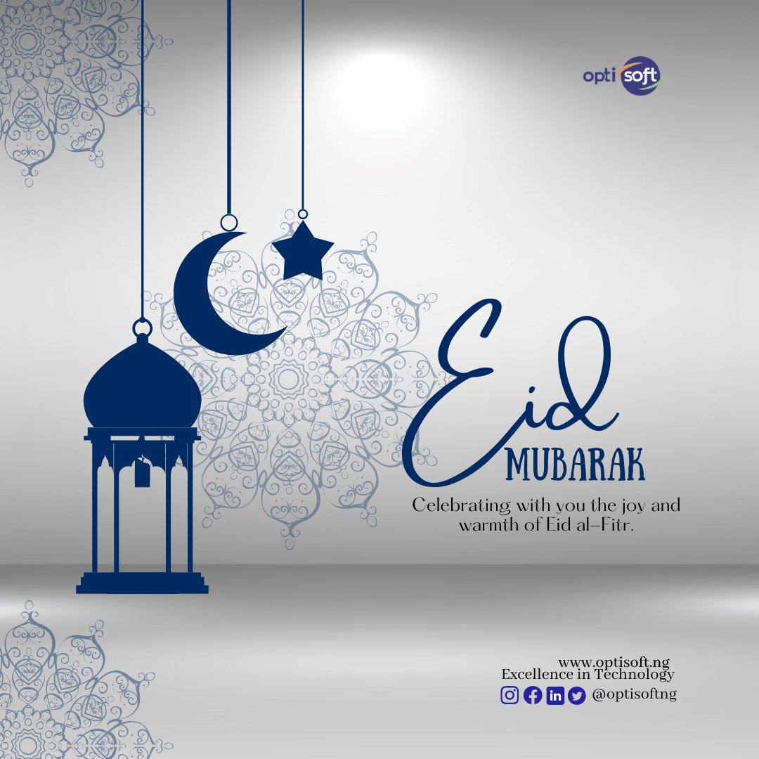 optisoftng's tweet photo. May the blessings of Eid be with you and your family.
Happy Eid Mubarak from all of us at @optisoftng
#Eid2023 #Eidmubarak #sallah #optisoftng #optisoft #tech #technology #softwaredevelopmentcompany https://t.co/IGA9hyYz6a