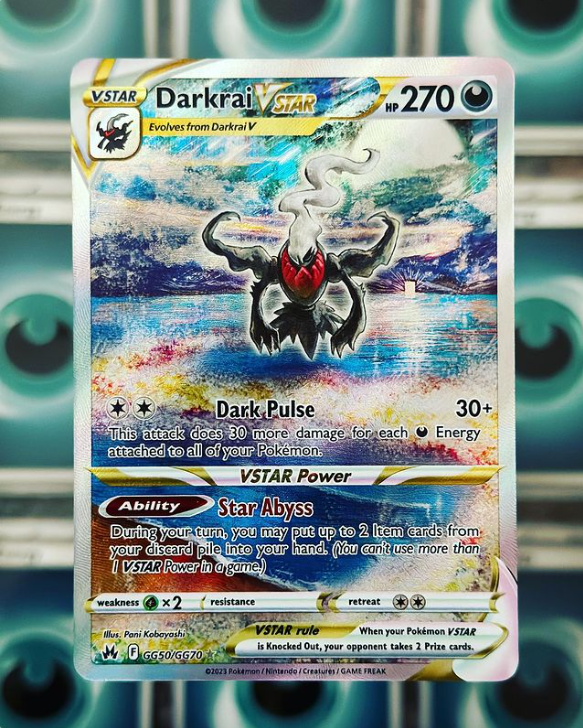 AzuraChu's tweet image. Darkrai VStar Full Art from the Crown Zenith Set 🖤
#pokemoncommunity #pokemongirls #pokemontrainer #pokemontcg #pokemongo #pokemontradingcards #pokemonlife #pokemonfanart #pokemon #pokegirls #yugioh #yugiohcommunity #yugiohtcg #yugiohcollection #yugiohcards #yugiohcollector