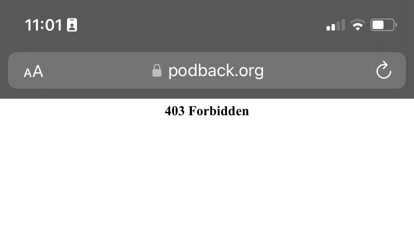 TElliott90's tweet photo. @podbackuk Think it’s device related, using iPhone XR and still get errors on both safari and chrome (see attached). Works fine on desktop though 👍 https://t.co/DJJledrfX6