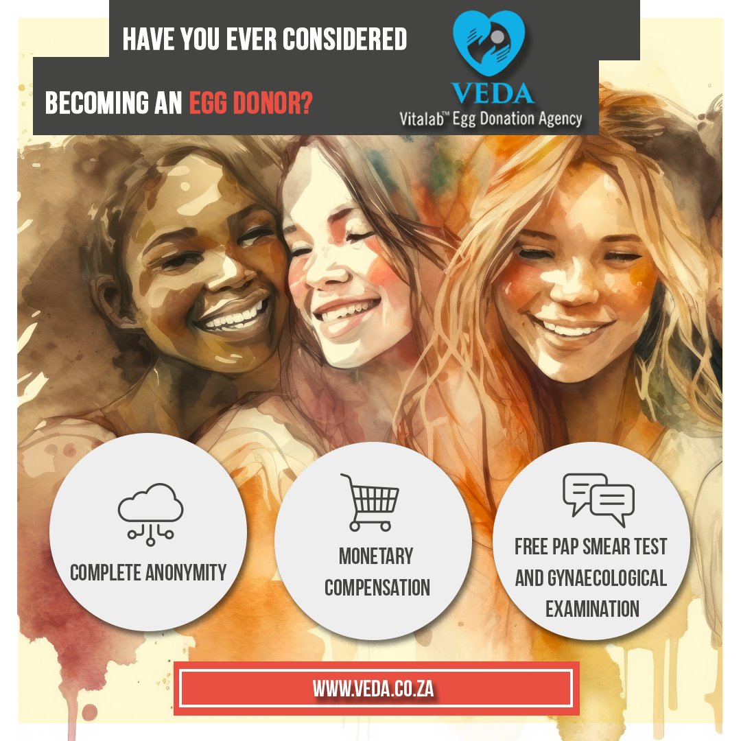 Have you ever considered signing up as an egg donor?
If you are interested in signing up - please fill out the application form online: veda.co.za
#eggDonors #EggDonation #DonateEggs #veda