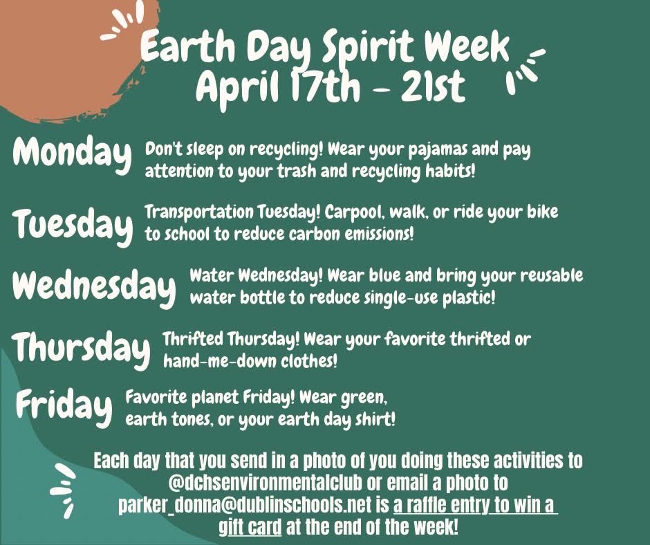 It’s Favorite Planet Friday ⁦<a href="/DublinCoffmanHS/">Dublin Coffman HS</a>⁩ so pull out that 🌍 day shirt (or something green) and celebrate with environmental club!!!