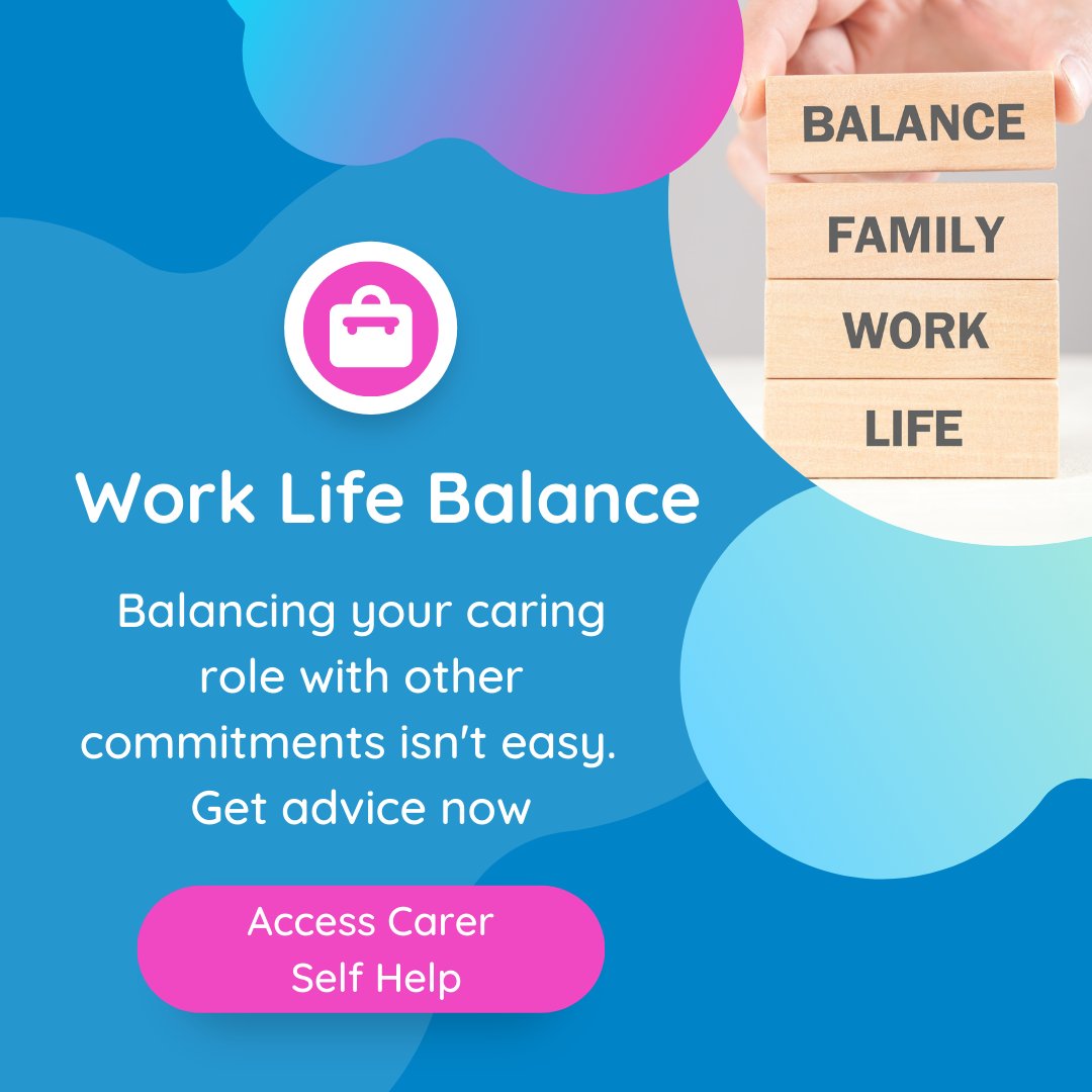 Work life balance?  
A good work life balance is different for everyone, however, when you are caring for someone this may feel difficult.  
Find out more about employer support, your right's at work and self advocacy by clicking here👇
hubs.li/Q01FncBD0