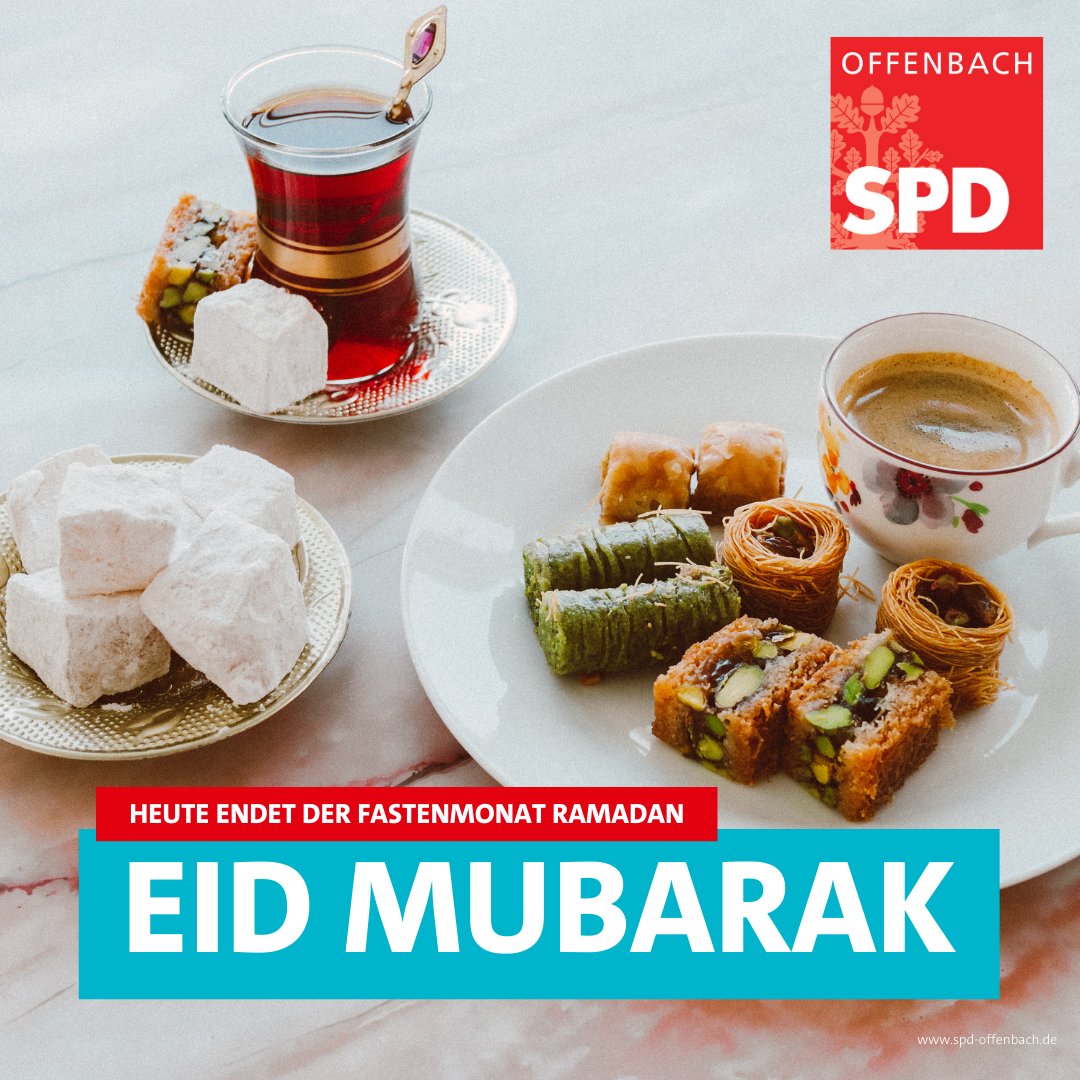 SPDOffenbach's tweet photo. EID MUBARAK - GESEGNETES FEST
Wir wünschen allen Musliminnen und Muslimen alles Gute, ein gesegnetes und friedvollen Fest zum Ende der Fastenzeit.
#Bayram #Ramadan #eidmubarak #Offenbach #Hessen #SPDoffenbach #SPD https://t.co/4UryogUbFW