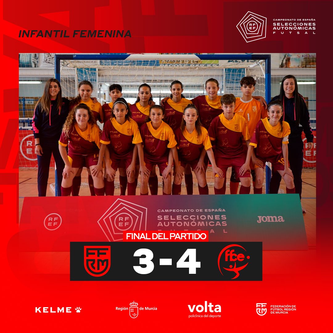 ffrm_se's tweet photo. 🏁 FINAL #FFRM 3-4 #CEU | 😢 La FFRM cae contra @FedFutbolCeuta en su último partido del Nacional infantil femenino de futsal.

👉 Se ha dado todo y no ha podido ser. ¡ÁNIMO CHICAS! #VamosFFRM https://t.co/eeRH0HUwgm