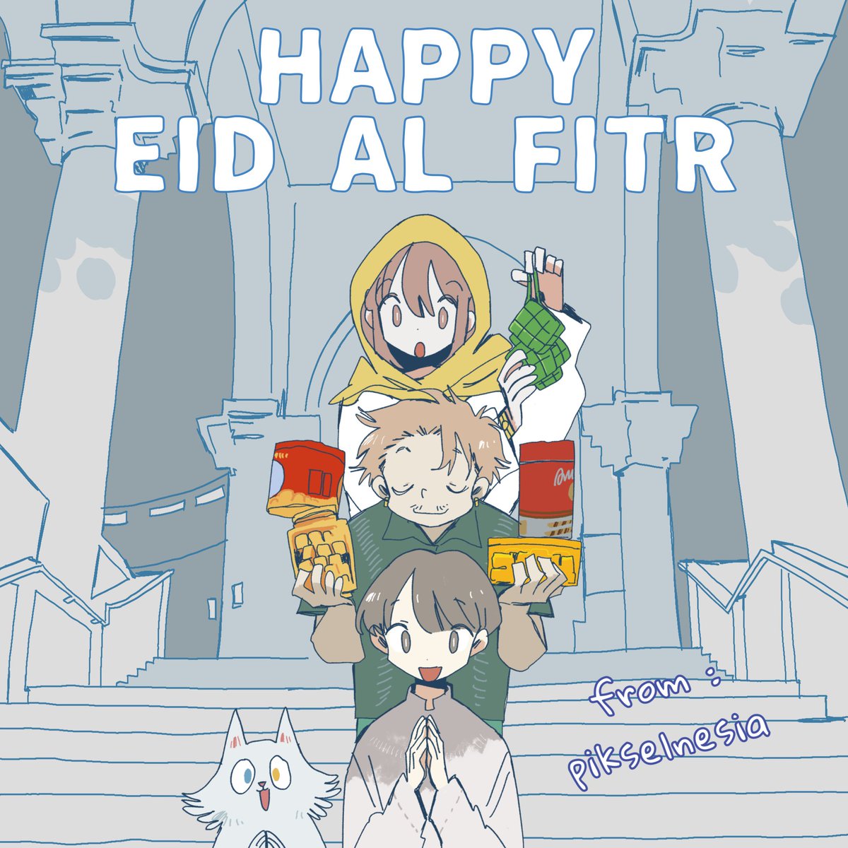 Eid Mubarak, everyone! Let's turn up the love and happiness this holiday season! Check out Sigmund Feud ready to dig into some Opor and Khinggwan cookies!  #EidMubarak #FestiveFeels #SigmundFeudRocks