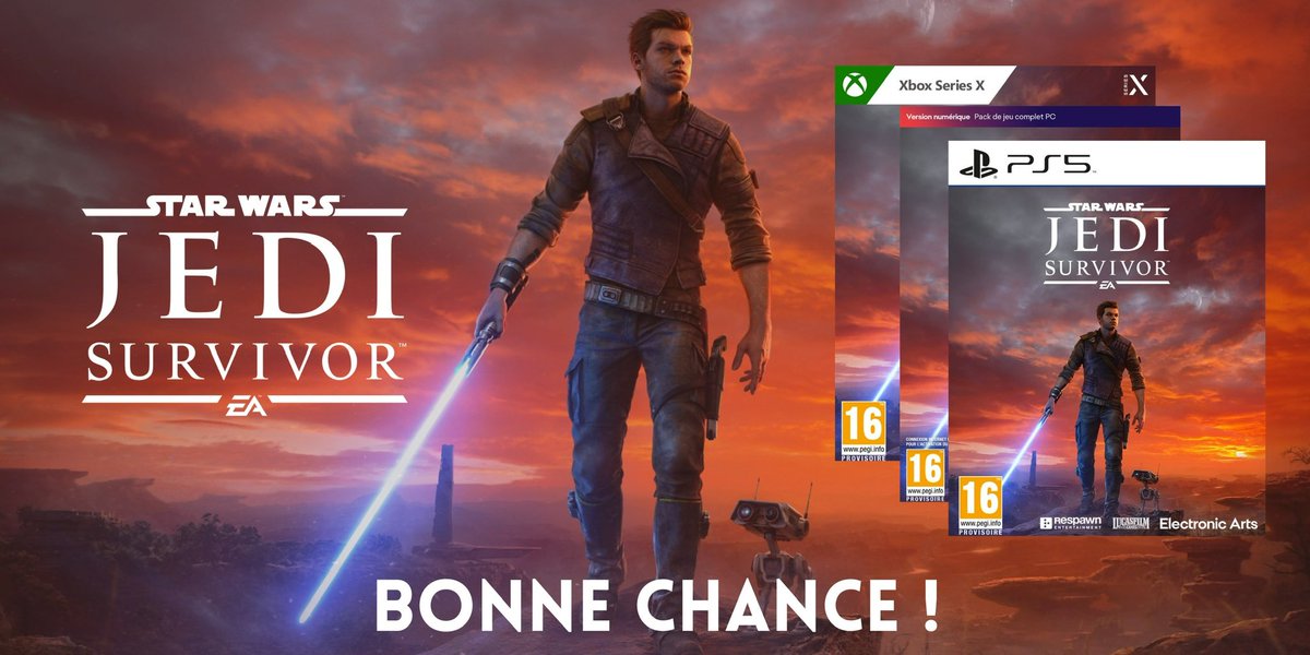 Alkor_yt's tweet image. CONCOURS 

Je vous fait gagner un exemplaire de Star Wars Jedi Survivor (PS5, Xbox ou PC) ! Pour participer :

➡️ RT ce tweet et follow @Alkor_yt 

TAS le 27/04 #JediSurvivor