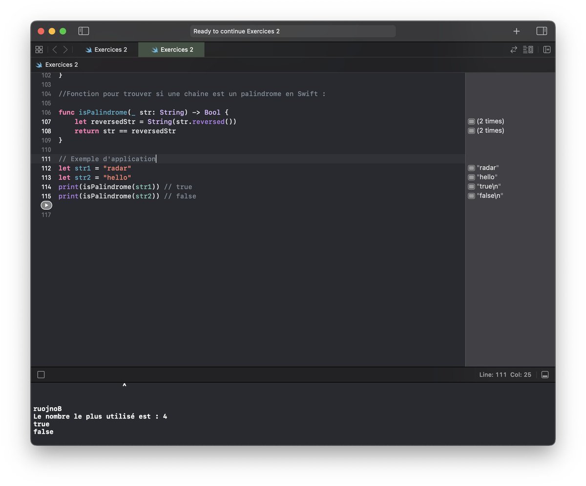 theunknowman_80's tweet image. Quelques #fonctions qui peuvent être utiles en #Swift si jamais vous en avez besoin, la détection d'un palindrome ou encore, la détection de chiffres identiques dans un tableau #SWIFT #Dev #fonction #Developpement #iOS #Apple #Mac #Xcode :