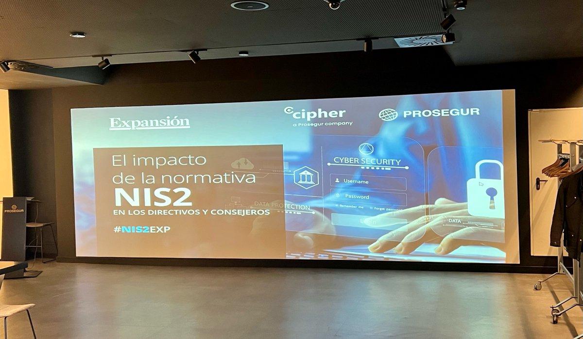 DeNexusInc1's tweet photo. @DeNexusInc1 CEO @jmsseara spoke on a panel at ‘The impact of the NIS2 regulation on managers and directors’ event on 19 April. Thank you to @expansioncom, @ProsegurES, and Cipher, a Prosegur company, for such a great event. #cybersecurity #cyberrisk #cyberinsurance #NIS2EXP https://t.co/AMxLuUEMMm