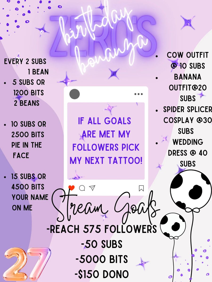 itszeroish's tweet image. Hello friends! I missed out in doing a birthday stream last year so I didn't want to miss the opportunity this year! I'm thinking about doing a 24hr stream but that is still in question 😁 come on into The Pasture and hang out with me for my birthday bonanza!! 💜💜💜