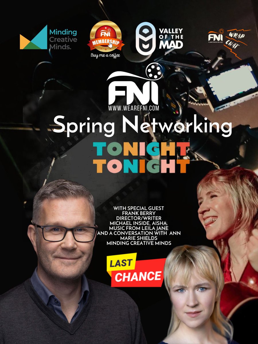 Fni_film's tweet photo. See you later! https://t.co/fyyIxEqPKb
Discount for 8 or more
TONIGHTS THE NIGHT!
Ticket procrastinators, we see u! Dont miss meeting the most exciting up and coming talent in Ireland
#WeAreFni #YouAreFni
#FilmNetworkingGoals #wearehereforyou
#WeAreDoingItDifferently ❤️ 🎥 https://t.co/w8EIK7CrUE