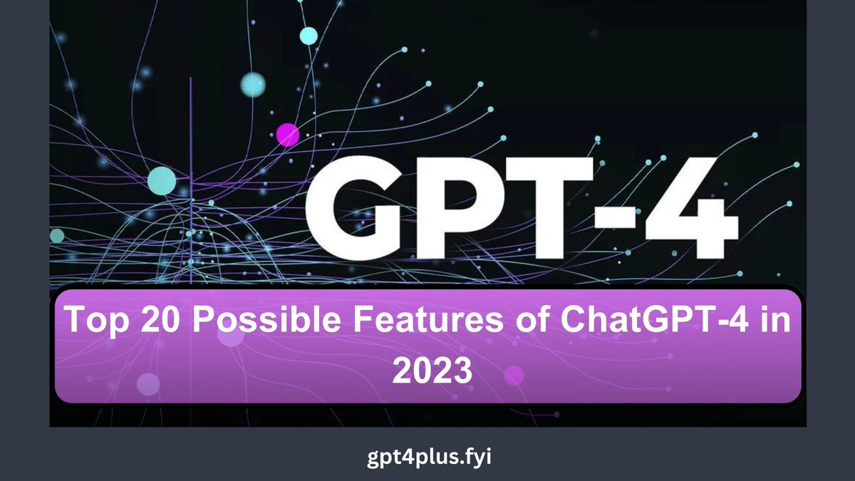 Gpt4Plus's tweet image. Top 20 possible features of ChatGPT-4 in 2023. From improved natural language processing to better emotional intelligence and machine learning capabilities, ChatGPT-4 is set to revolutionize the world of conversational AI. #Ai #ChatGPT #ChatGPT4 #gpt

gpt4plus.fyi/top-20-possibl…