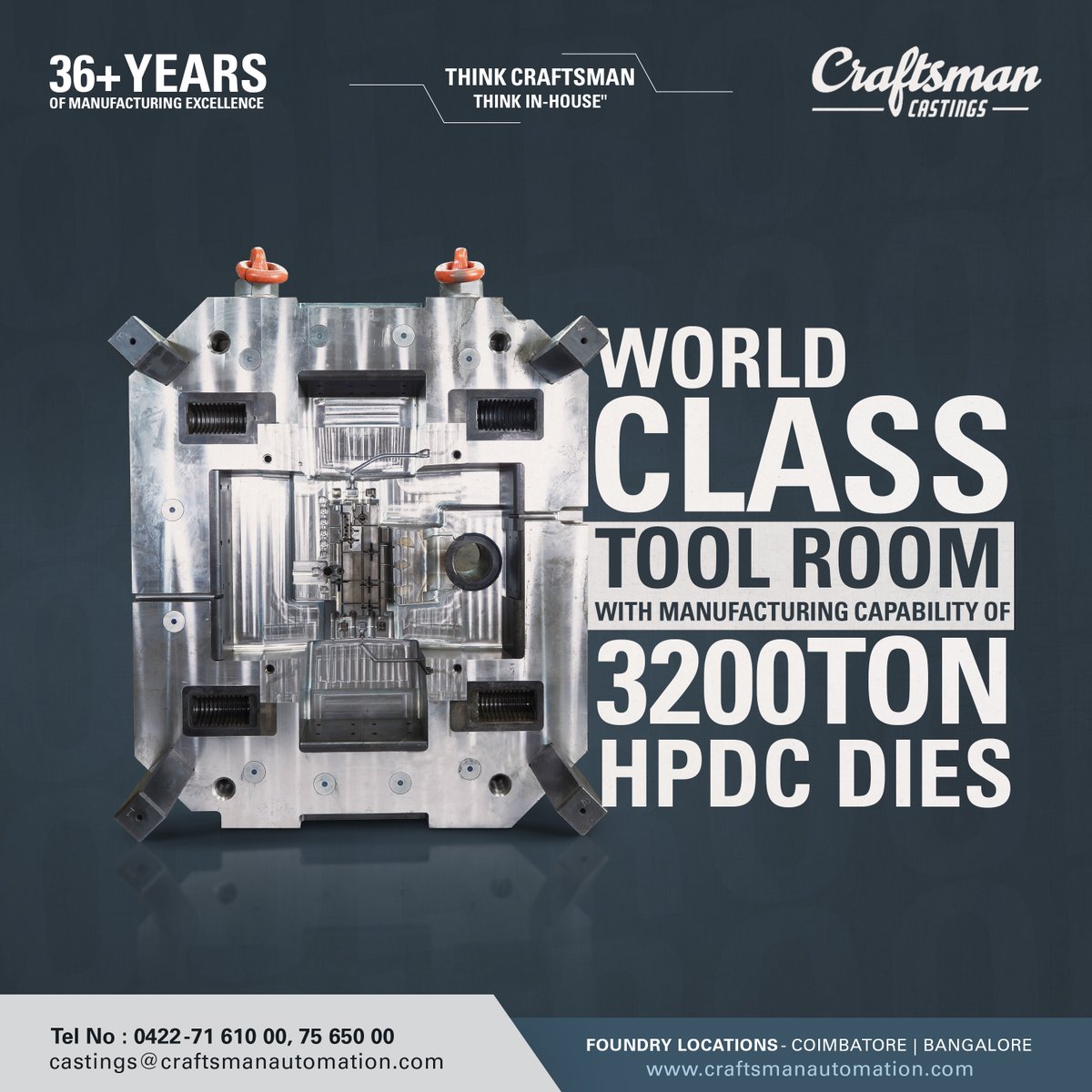 Casti1Craftsman's tweet photo. Our fully captive In-House tool helps to deliver high quality dies/moulds for the HPDC, LPDC, GDC process from design, simulation, manufacturing and assembly with well-experienced professionals

https://t.co/3GH3Q6P9jt

#aluminiumcasting #diecasting #aluminum  #CraftsmanCastings https://t.co/jCg8X1iAij