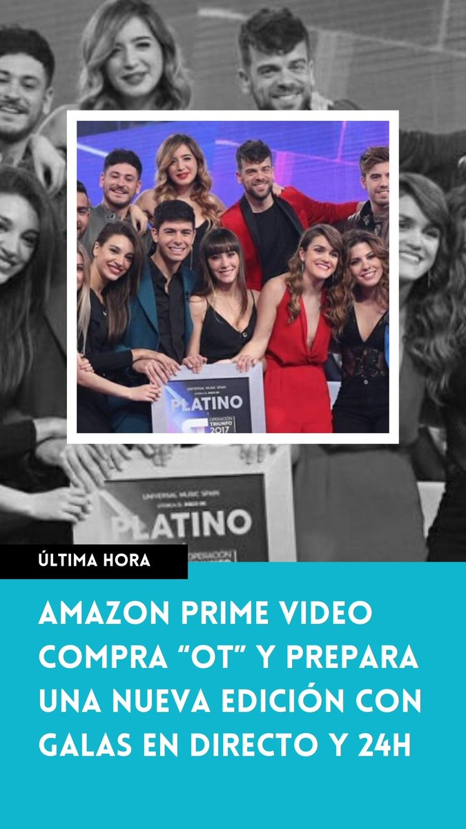 dterminate_'s tweet photo. Amazon Prime Video (@PrimeVideoES) compra los derechos de "Operación Triunfo" (@OT_Oficial) y anuncia una nueva edición con galas en directo y canal 24 horas. https://t.co/soGIOySPrd