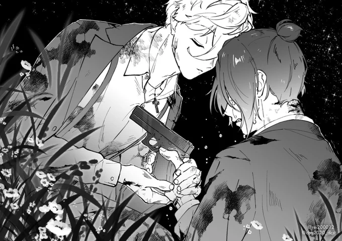 凪玲/ngro/なぎれお
⚠マフィアパロ、流血表現あり

「ここだよ」

#凪玲版深夜の創作60分一本勝負
時間オーバーでの参加失礼します、お題【スーツ】お借りしました、開催ありがとうございます! 