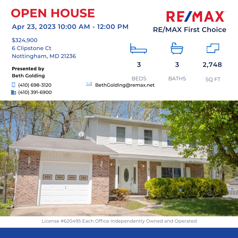UPDATE - photos to be uploaded Wednesday the 19th. Showing times are filling up, schedule your showings for this weekend. Open House Sunday...

Click here for details:
remax.com/MD/NOTTINGHAM/…