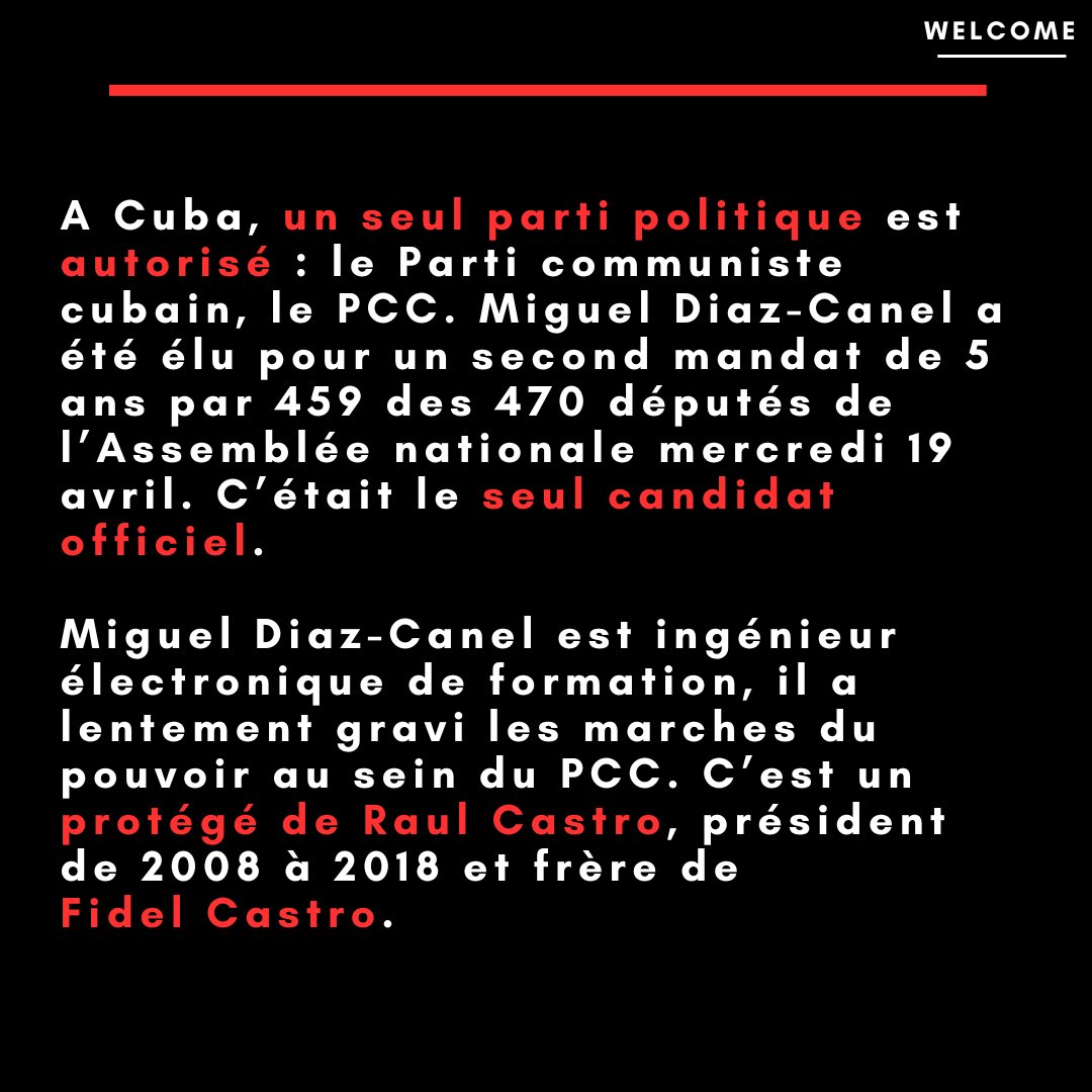 Welcome_actus's tweet photo. A Cuba, un seul parti politique est autorisé : le Parti communiste cubain, le PCC. https://t.co/podDILzPHj