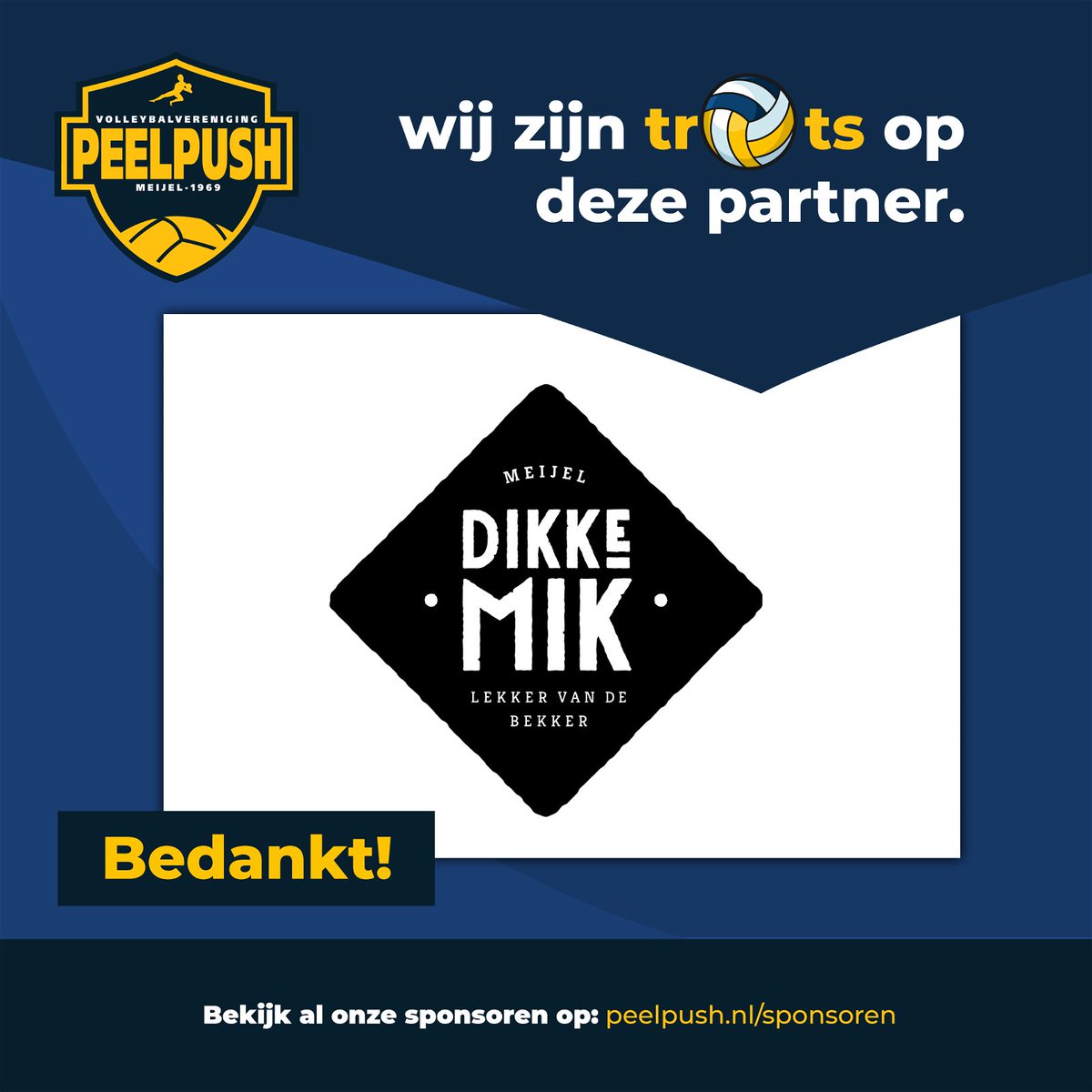 Wij zijn trots op Dikke Mik als sponsor. Bedankt!
dikkemikmeijel.nl
#peelpush #sponsor #koopbijonzesponsoren #zondersponsorsgeenclub