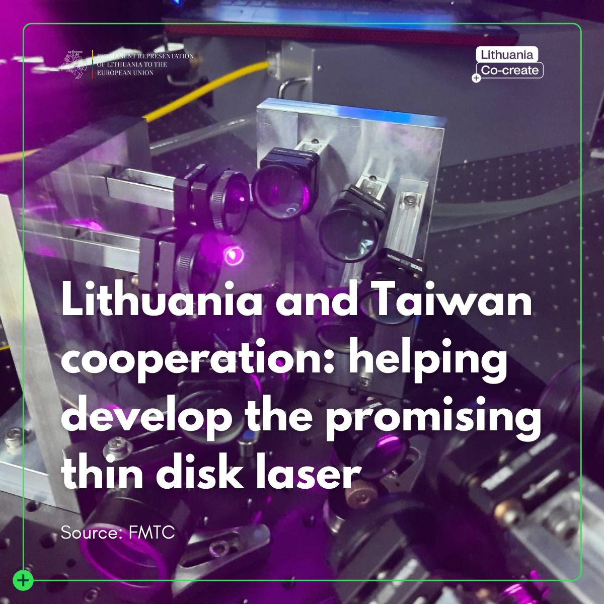 #Lithuanian and #Taiwanese scientists have achieved a victory in collaboration: National Sun Yat-sen University in Taiwan demonstrated the first prototype of a high-medium power thin disk #laser developed in their country, to which experts from 🇱🇹 have contributed significantly.