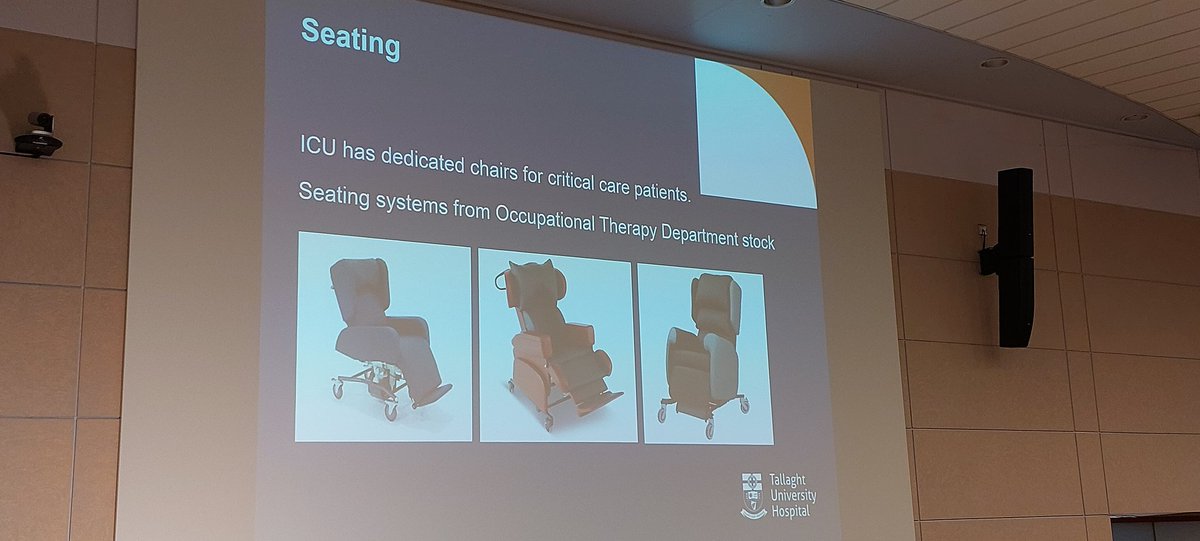 lisadunne15gma1's tweet photo. Christian Garcia presenting on the Role of Occupational Therapy in Critical Care.
The importance of correct seating in ICU. At TUH extremely lucky to have the benefit of the Sertain Chairs for our Critical Care patients. @CareMedLSPA
@Christi09195096 
#CriticalCareRehabTUH https://t.co/s0koZIXMKr