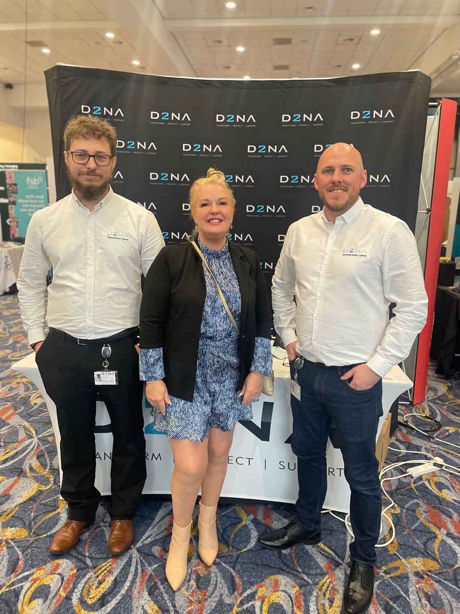 D2NA's tweet photo. 📷Our team of John-Paul, Chris and Cheryl are ready to talk all things security at Stand 70 today at the @TheMBNetwork #mbnexpo2023. Feel free to have a chat with them - they don't bite (much!)  

#d2na #cybersecurity #cbsarena #midlandsbusinessnetwork https://t.co/sFYPdxb1yD