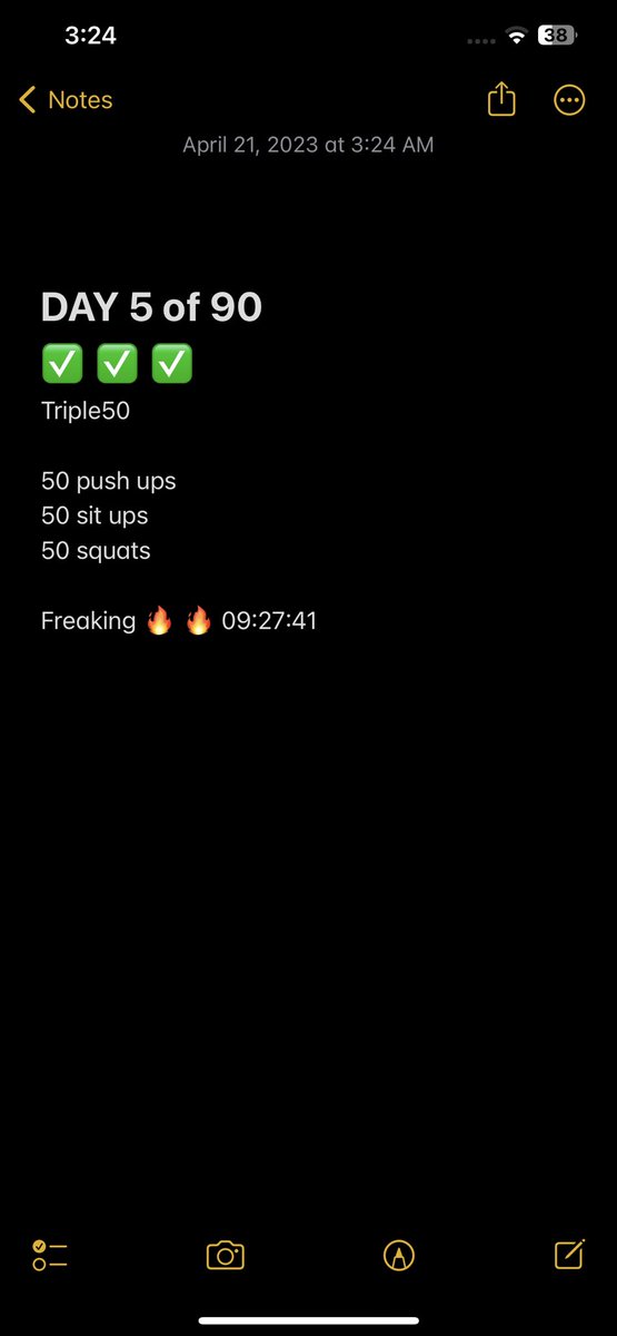 bayareapro's tweet photo. #TKtriple day 5 of 90 done. ✔️ ✔️ ✔️ 250 push ups/sit ups/squats on the books. Let’s goooooo! @TylerKluver #triple50 https://t.co/oJNBPN3F6R