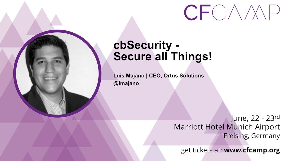 cbSecurity - Secure all Things!
presented by <a href="/lmajano/">Luis Majano</a>

cfcamp.org/sessions/cbsec…