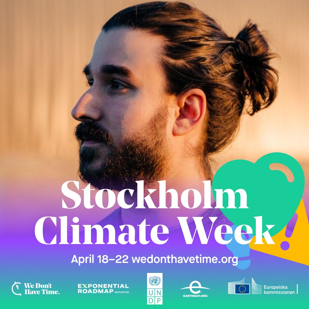 Meet @AdamAJRbrothers, the A in the world-famous band @AJRBrothers  on #EarthDay 🤩

He will tell us more about @planetreimagine & his passion to fight the climate emergency all around the globe🌍

Join us on the final day of #StockolmClimateWeek 👇
wedonthavetime.org/events/stockho…