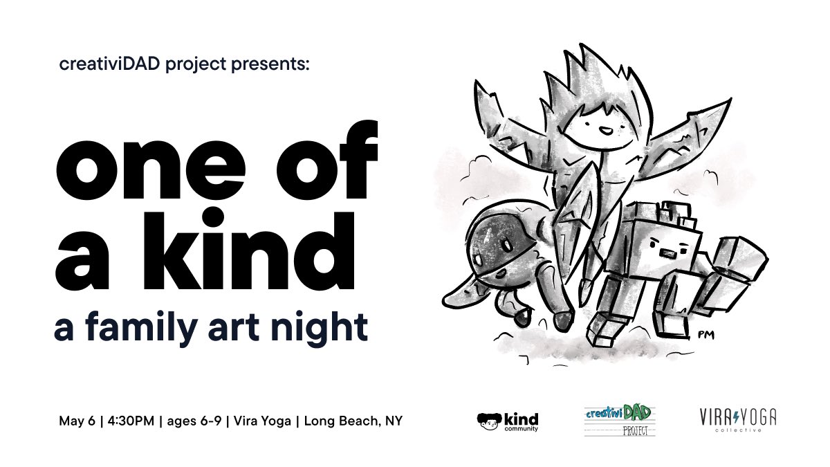 creativiDADproj's tweet photo. Join us for a FREE evening of art and memory making. We’ll explore the world of @humankindArt and create our own custom Kinds using mixed media. 

5/6/23 
4:30pm - 5:30pm 
Vira Yoga Collective:
52 E Park Ave 2nd Fl, 
Long Beach, NY 11561

🔗: https://t.co/eUTYjPm7AC https://t.co/AXltrGZNj5