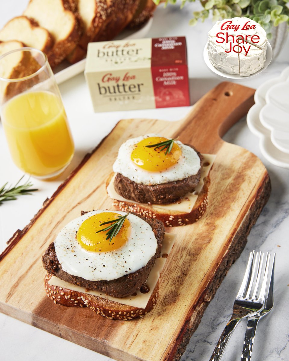In honour of #NationalEggMonth, we're sharing a recipe that offers the best of both worlds. 🍳 Breakfast and dinner combined, this steak and egg open faced sandwich uses Gay Lea Salted Butter for a rich and decadent finish. 🧈 #GayLeaShareJoy

gaylea.com/recipes/breakf…