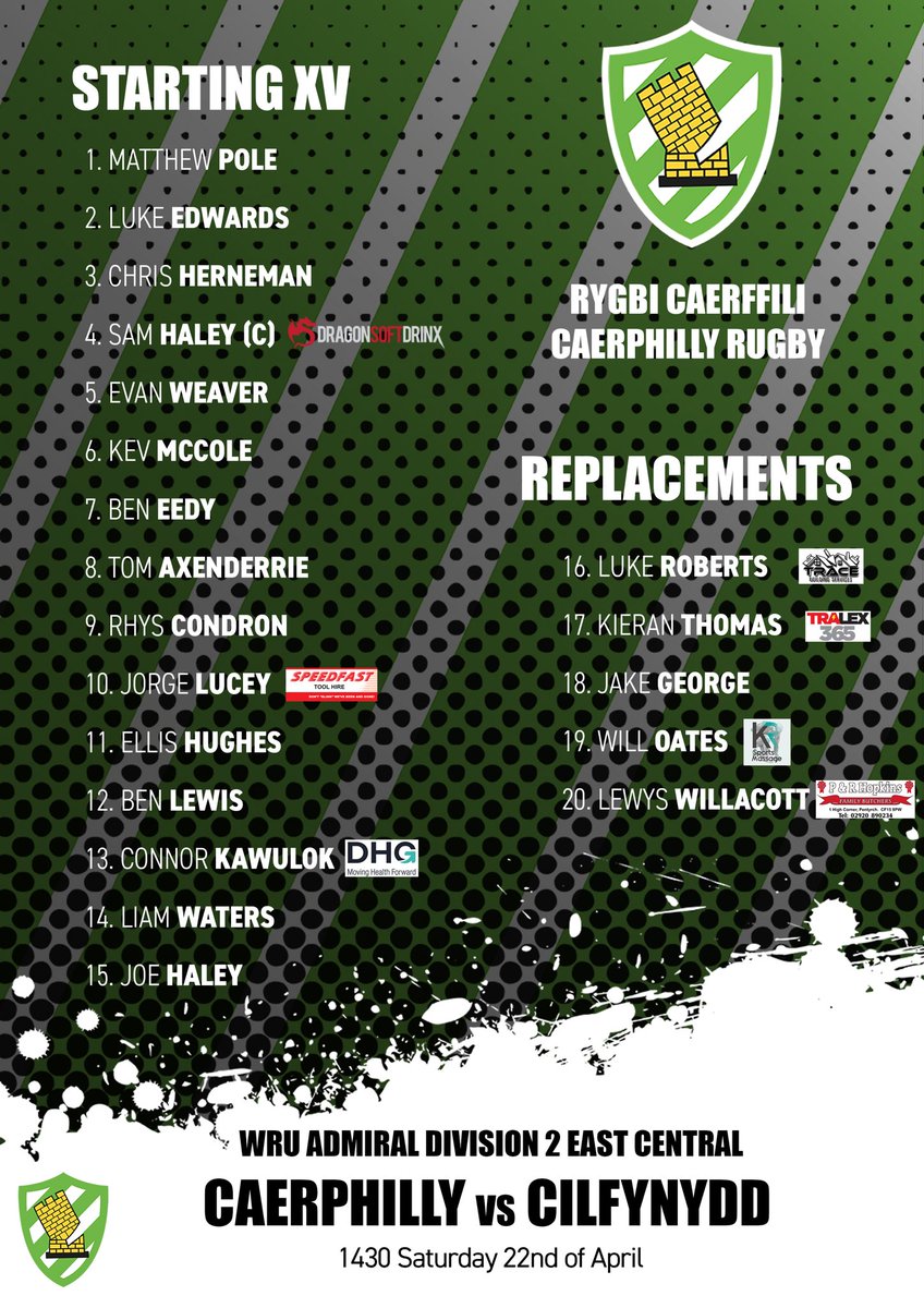 caerphillyrugby's tweet photo. Team to face @Cilfynydd_RFC https://t.co/0tr3r7UveH