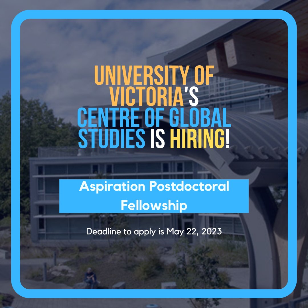 📣 JOB ALERT: Are you passionate about global studies? The <a href="/CFGS_UVic/">Centre for Global Studies (CFGS)</a> has a two-year, postdoctoral fellowship open for their project, "Knowledge for Change (K4C) Global Consortium on Community-Based Research." Apply by May 22, 2023: bit.ly/3L1oPYS #postdoctoral #hiring